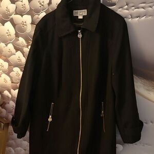 Michael Kors Black wool Coat with Gold Hardware